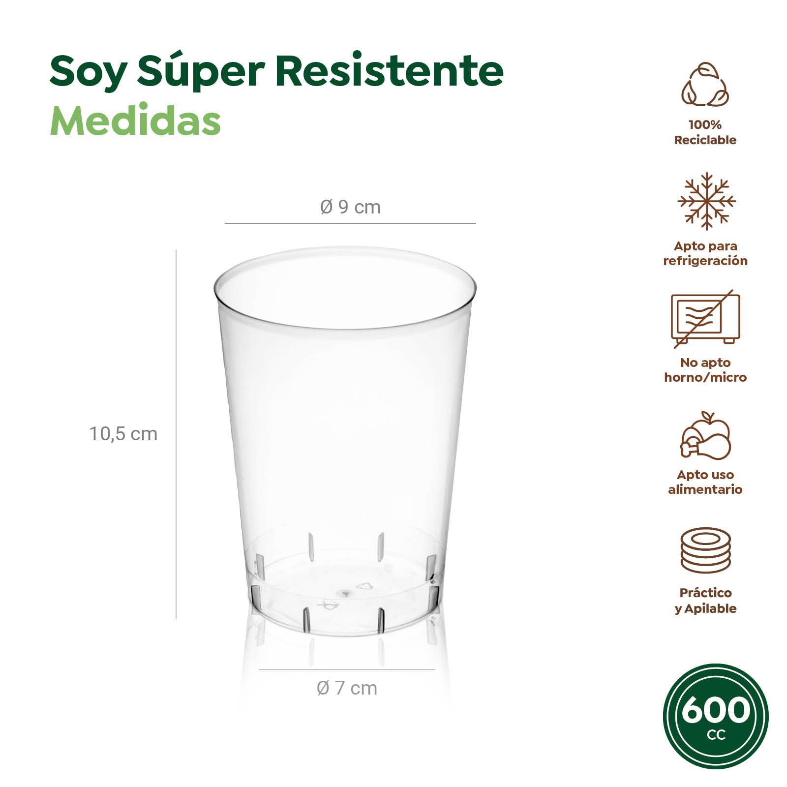 Lot de 100 verres à cidre en plastique réutilisables - 600 ml - Verres recyclables - Gobelets à cidre - Grand verre pour eau, rafraîchissements, café, cocktails, fêtes et restauration