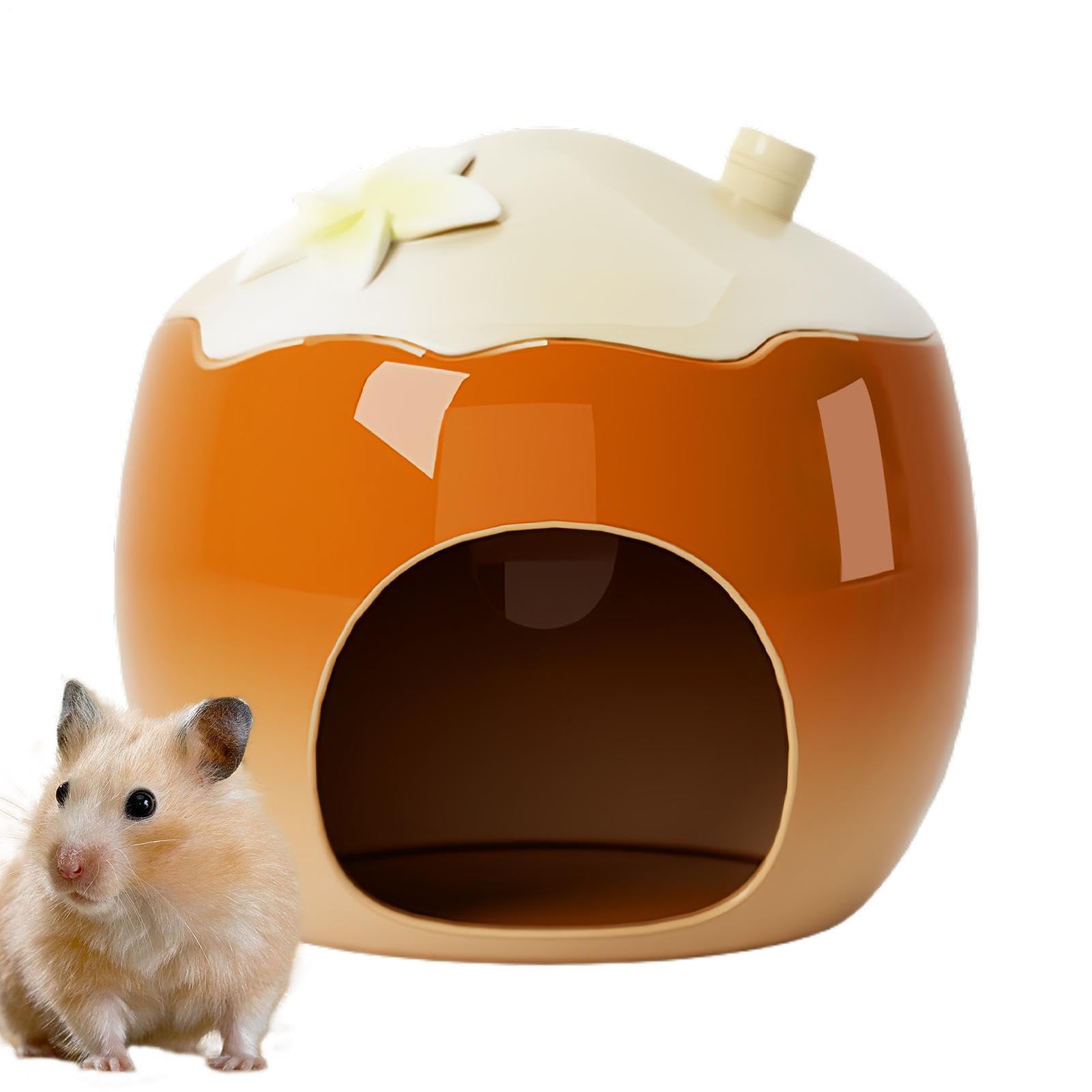 Casa in Ceramica per Criceti | Fresco per Piccoli Animali | Rifugio A Forma Di Frutta Per Animaletti, Tana Nascosta Per Lemming Cincillà Ricci