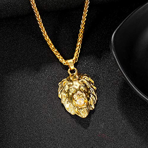 Pingente de Hip Hop fashion da DSstyles, pingente masculino em forma de leão diamante, banhado a our