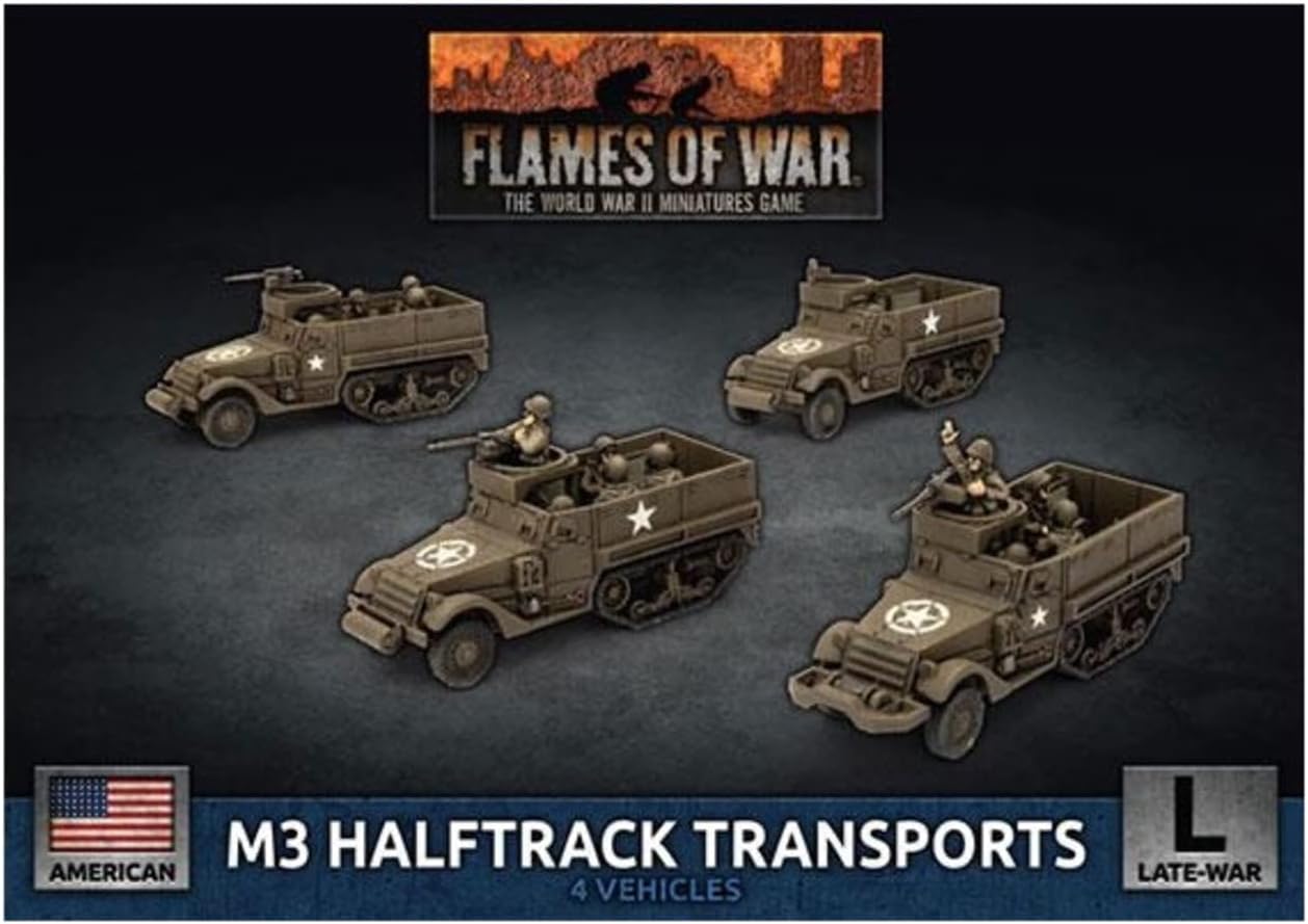 Flames of War American M3 Halftrack Transports (Late War, UBX76)
