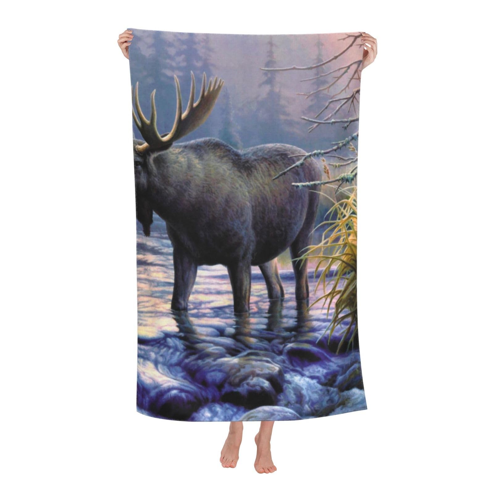 LSRCPD Beach Towel s Moose Microfiber Beach Towels Blanket Oversized Tropical Big Extra Large XL Pool Towels Quick Dry Sandproof for Women Girls Kids