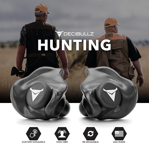 Miniatura 6 de Decibullz Custom Molded Earplugs 31dB Highest NRR Comfortable Hearing Protection for Shooting Travel Sleeping Swimming Work and Concerts Black