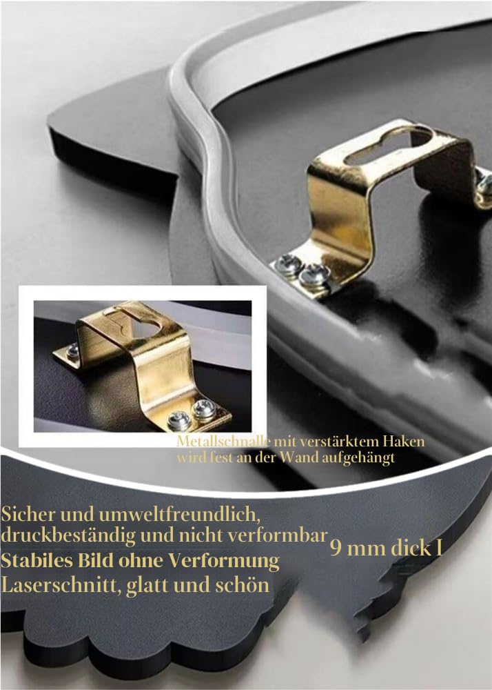 3D-Wandkunst-Dekor – LED-Licht, chinesisches Feng Shui-Wandbild, Skulptur für Heimdekoration, perfekt für Eingang, Flur, Schlafzimmer und Sofa-Hintergrund, Wandbehang