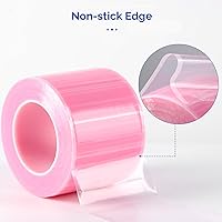 Vista 4 de JMU Película de barrera rosa, película de barrera dental para tatuajes, cinta de barrera de 4" x 6", 1200 hojas