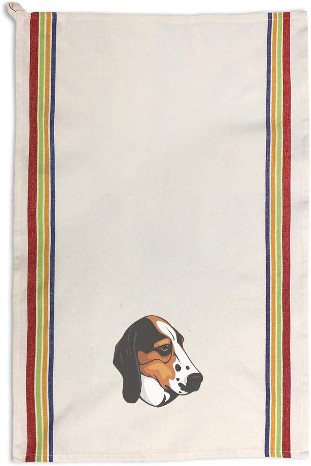 Custom Decor Kitchen Towels Treeing Walker Coonhound Head Pets Dogs Cleaning Supplies Dish Towels Multi Stripe Design Only