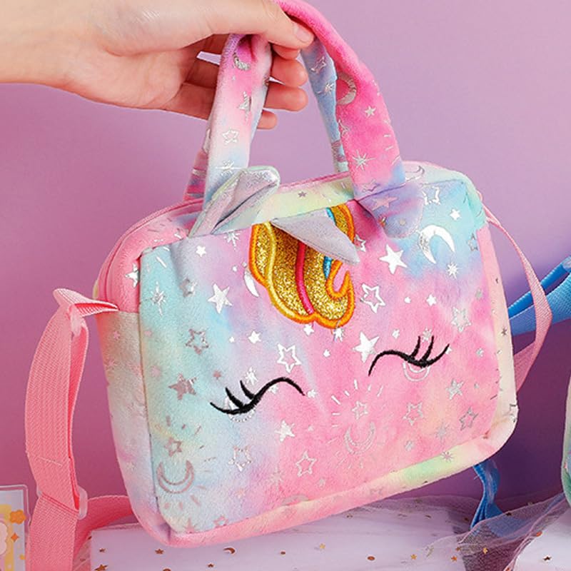 Cute Unicorn Corduroy Shoulder Bag Crossbody Bag Cute Animal Unicorn Crossbody Purse Tote4