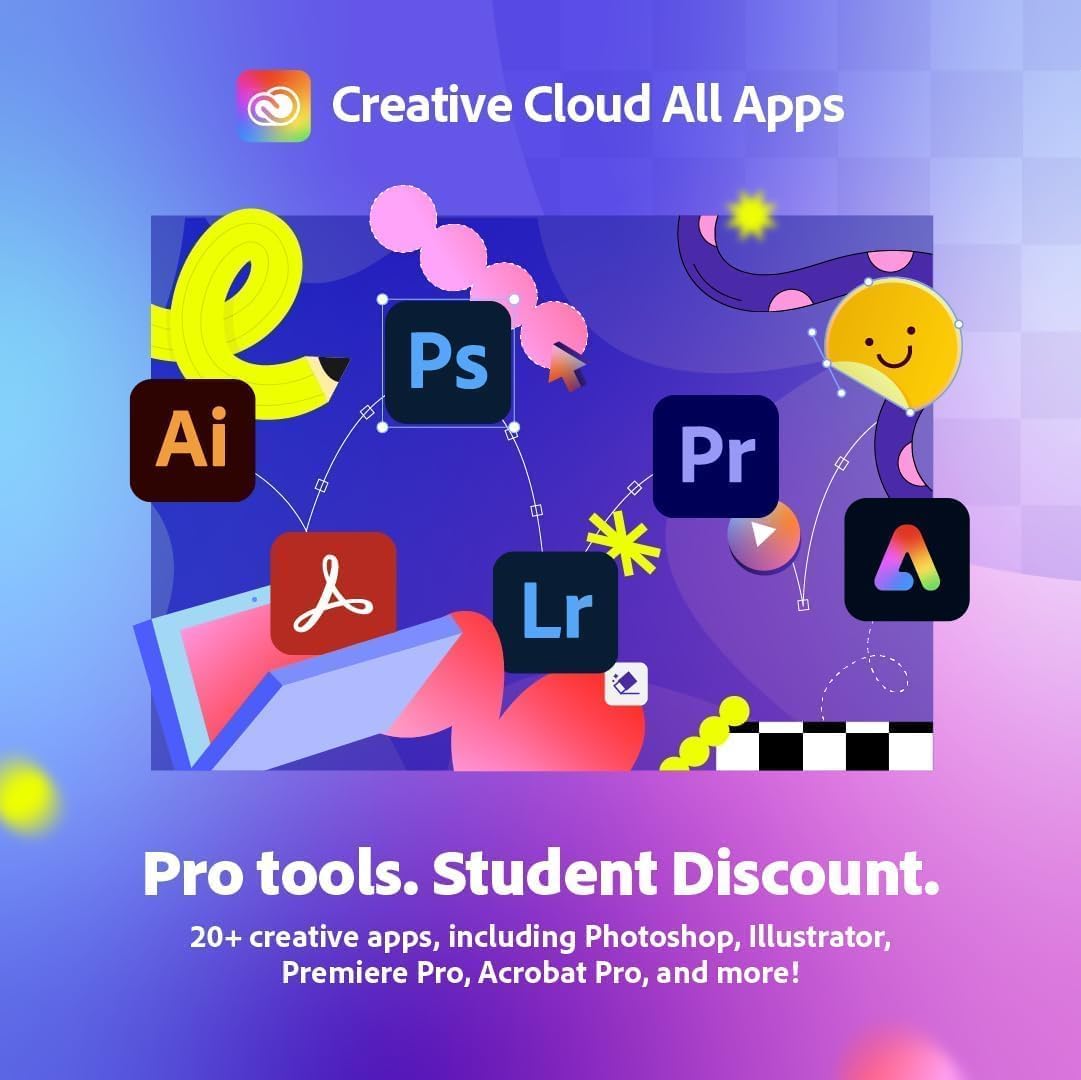 Adobe Creative Cloud Pro Apps Student & Teacher | Graphic Design Software | AI Powered Features | Validation Required | 12-Month Subscription | PC/Mac | Email Delivery 21 61sJ1eCtEwL. SL1081