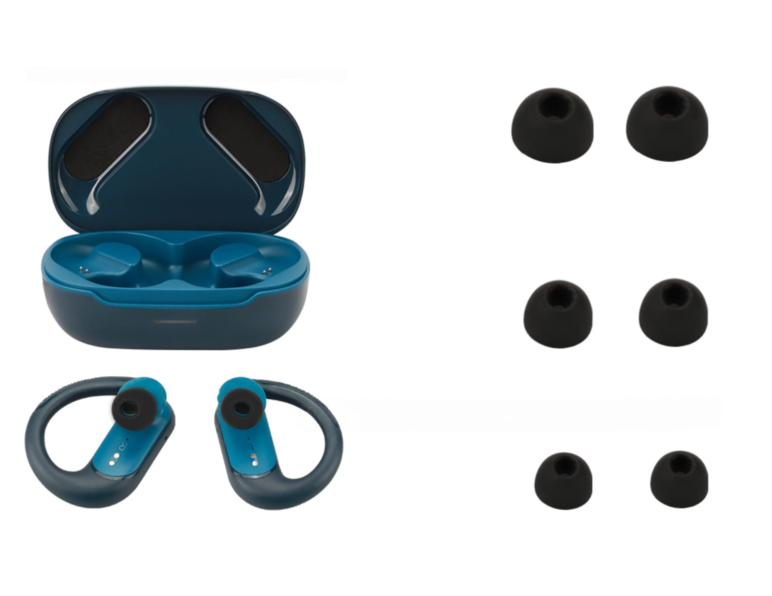 3 Paia Gommini Sostitutivi Per JBL Endurance Peak 3 - Taglie S/M/L, Silicone Morbido, Nero