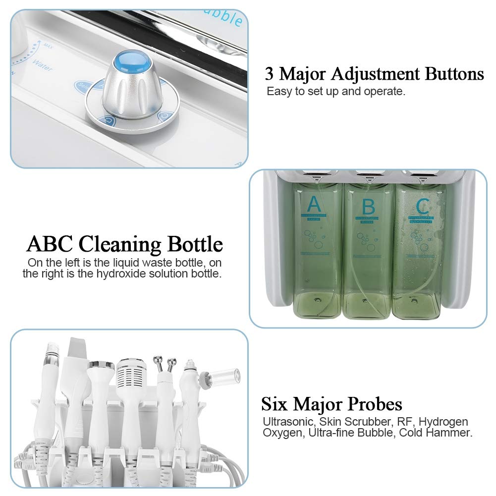 Bubble Beauty Machine - Máquina de belleza 6 en 1 con hidrógeno y oxígeno, limpieza profunda de la piel (UE)