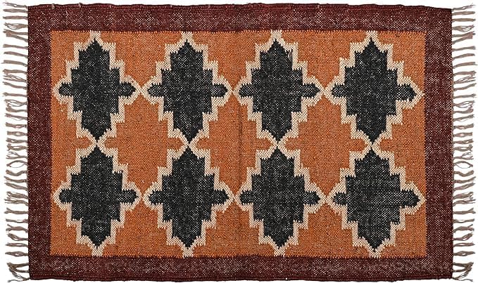 RugsJaipurIndia Handcrafted Handwoven Kilim Wool Jute Area Rugs Kilim Rug Indoor Outdoor Boho Soft Decorative Custom Carpet (2x3 Feet)