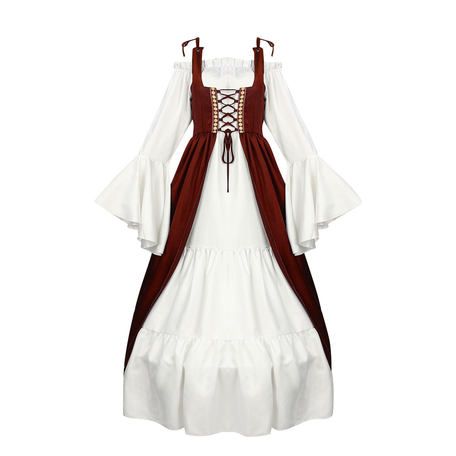 Damen Renaissance Kleid Mittelalter Kleid Halloween Kostüm Piratenkostüm | Corsagenkleid, Viktorianisches Kleider, Off Shoulder, Trompetenärmel, Gothic Kleidung,für Cosplay Karneval Mottopartys