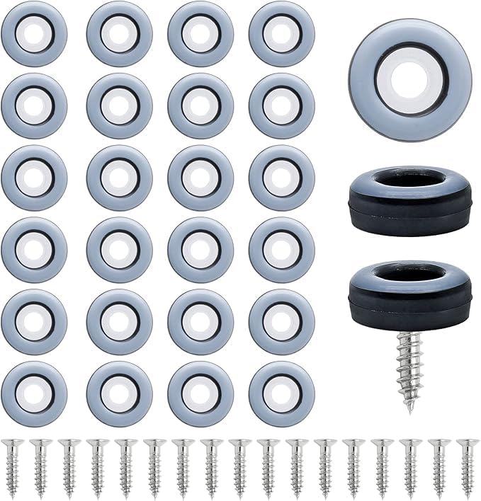 MR. DIY Crafts 12 Pcs, Screw on Furniture Glides Sliders, PTFE, Heavy Duty, for Wooden Furniture,(12, Grey, 2x2cm)