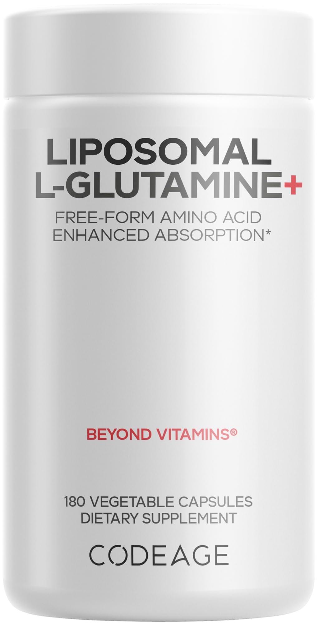 Codeage, Liposome-L-Glutamin+, Vegetable Capsules, 180 Capsules (500 mg per capsule)