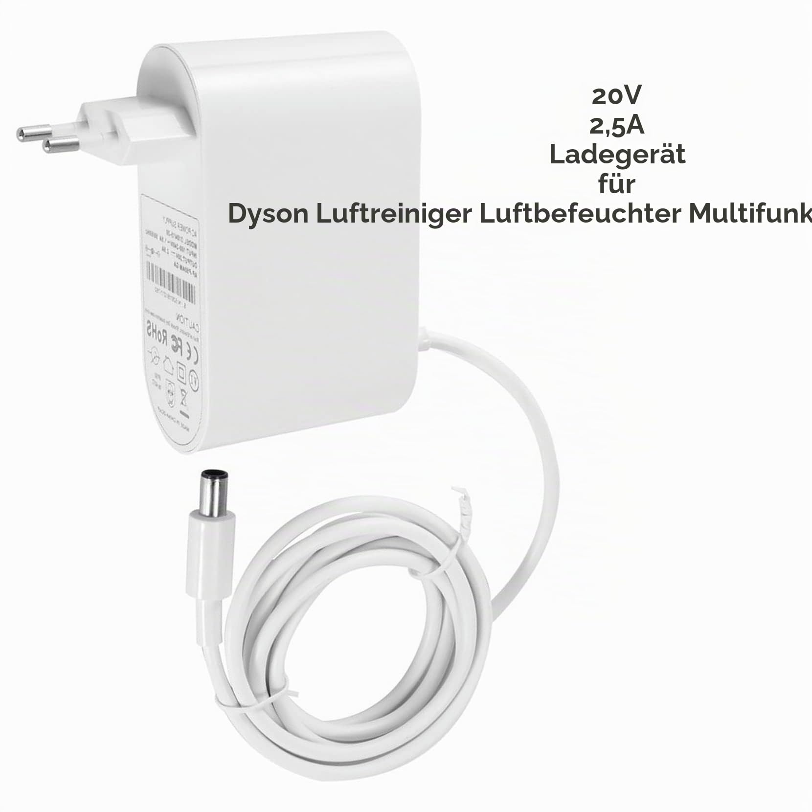 20V Netzteil Ladegerät für Dyson Ventilator/Luftreiniger TP04 TP05 TP06, DP04 BP01 PH02 PH04 PH09, Ladegerät 20 V 50 W Ersatzkabel 1,85 m 281831-05, 310415-20