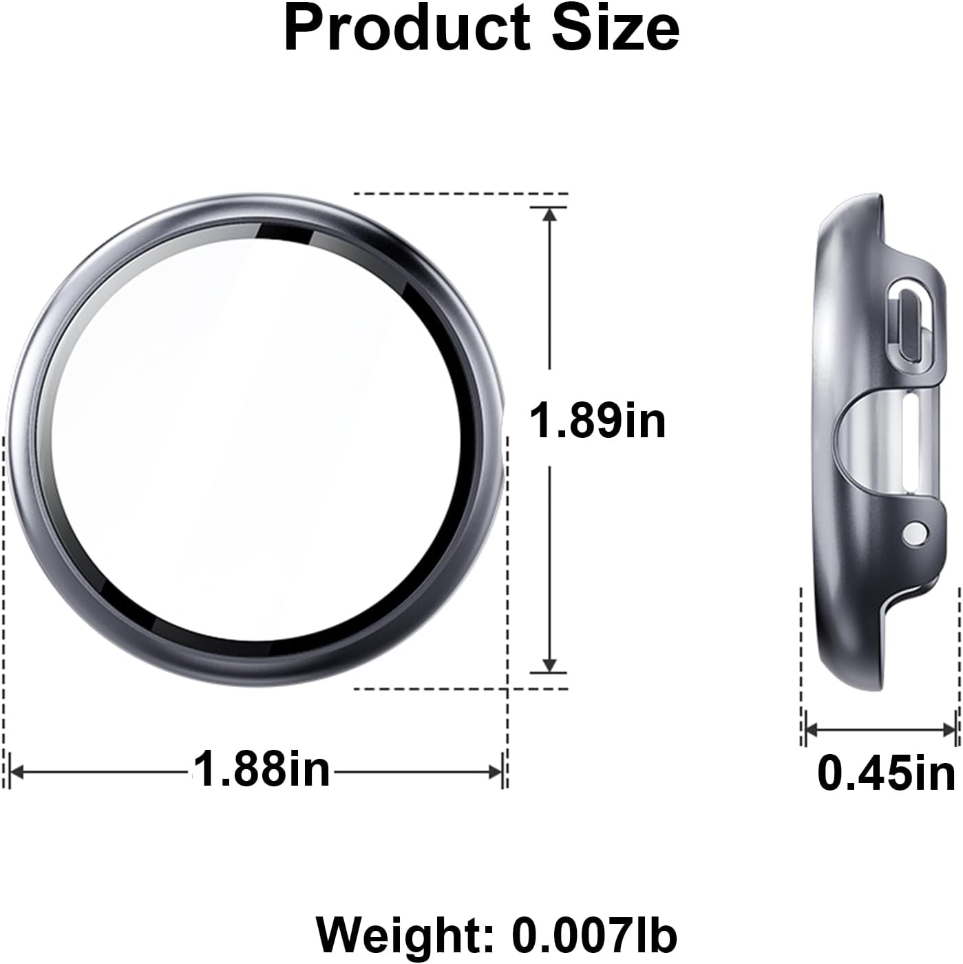 8 Pack Case for Google Pixel Watch 2/1 - Hard PC Bumper Overall Protective Tempered Glass Cover Accessories