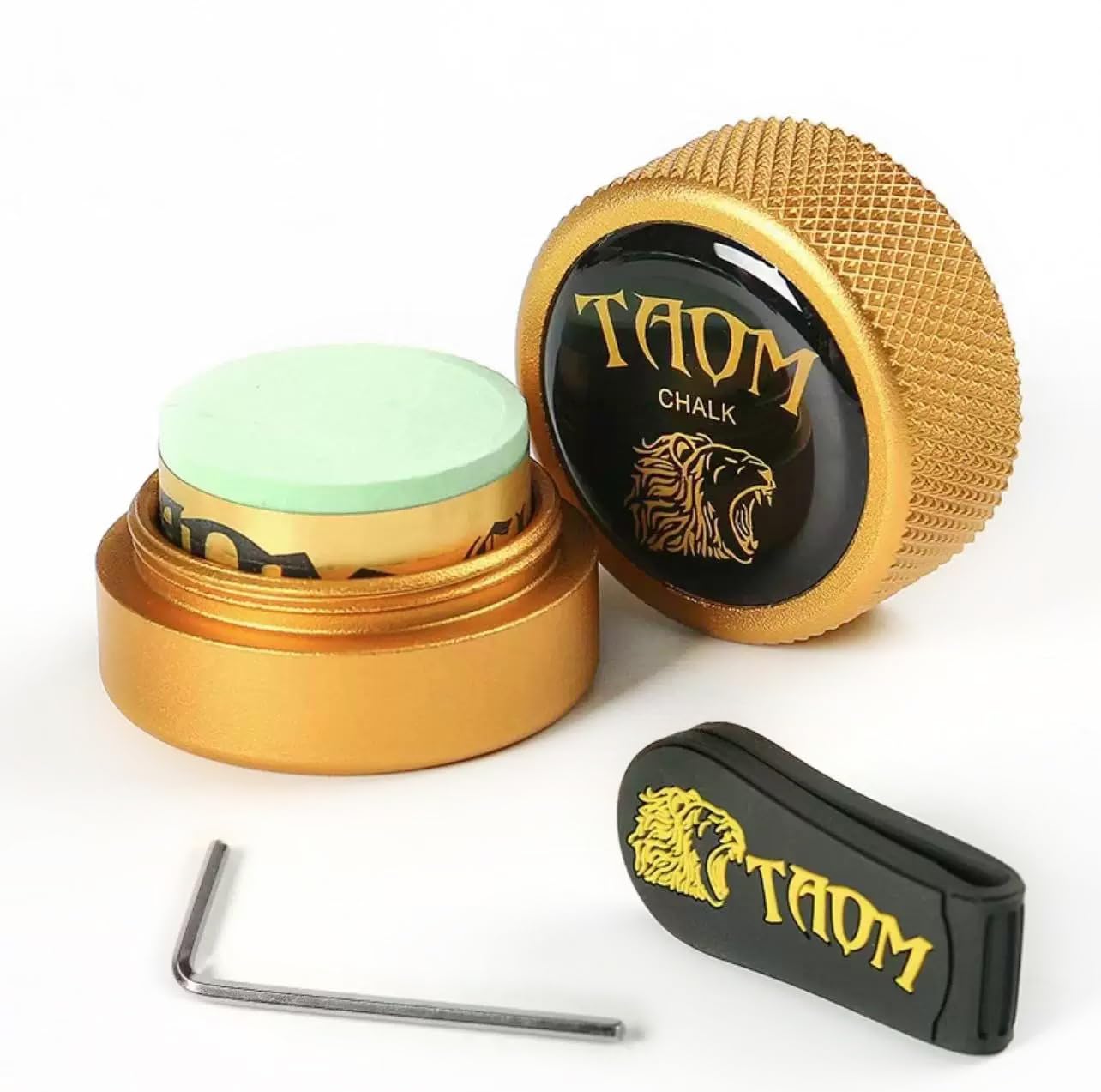 YEUEK TAOM Pool Chalk Holder Round Shaped Practical Tool Billiards Accessories Magnetic Mini Chalk Tip Case Container Round Box Billiards