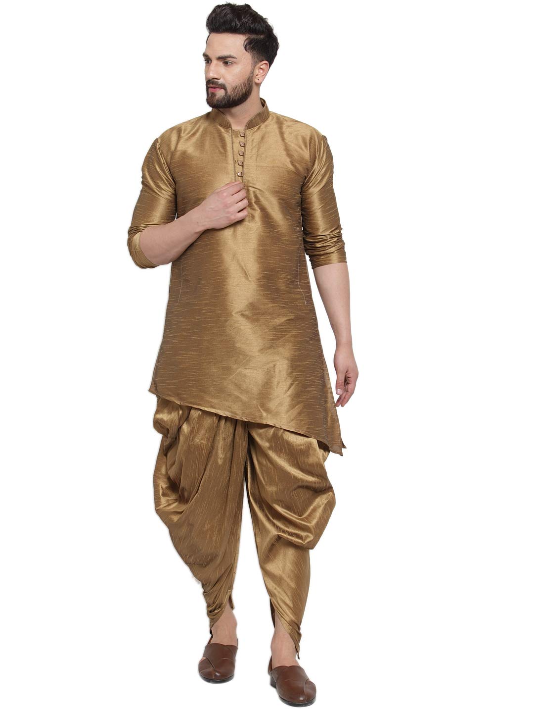 ABH LIFESTYLE Men's Self Design Kurta and Dhoti Pant Sets