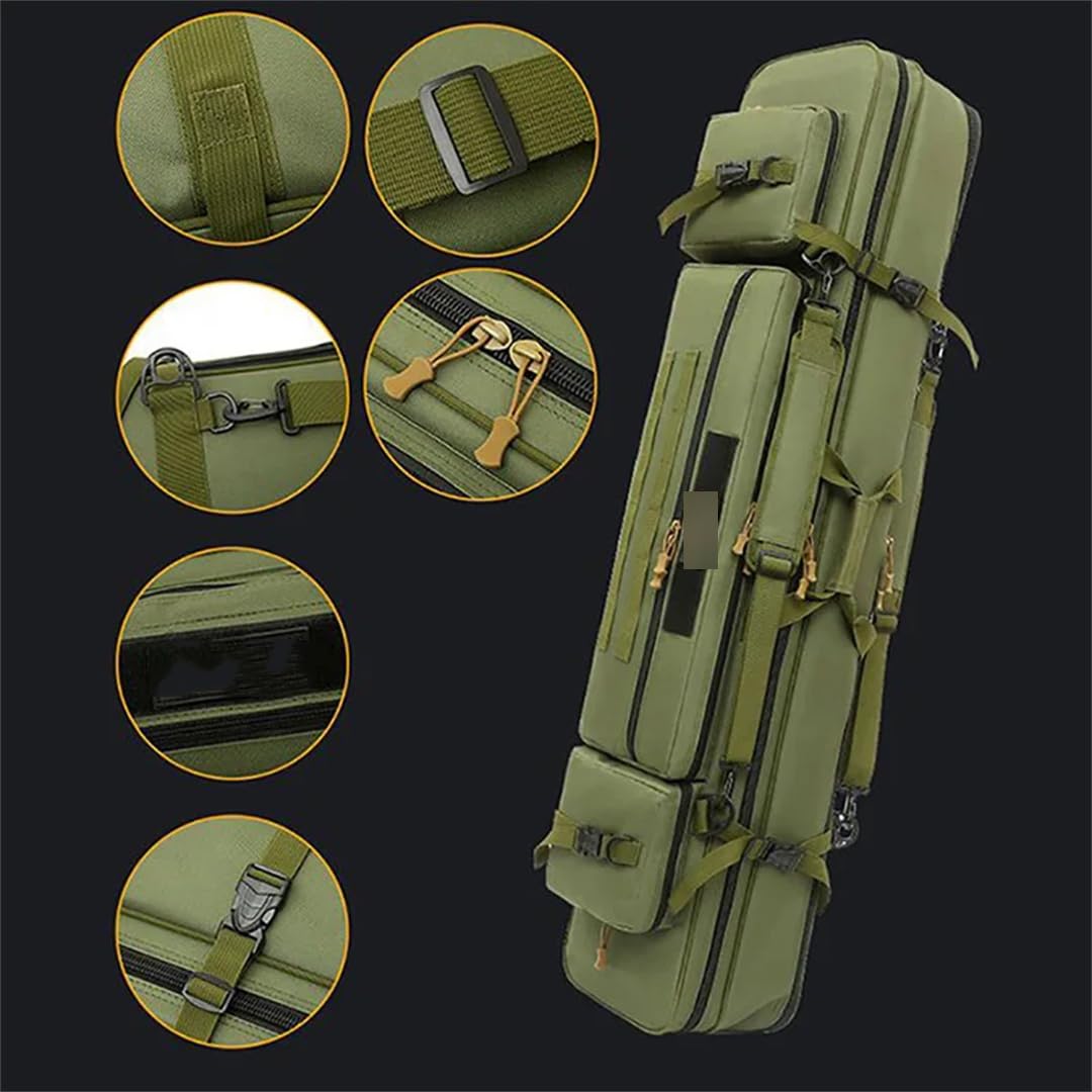 Suwequest Borsa per canna da pesca 70CM-130CM Borse impermeabili multifunzionali Mulinello da pesca Attrezzatura Outdoor Tactical Zaino Custodia di Immagazzinaggio, 70 cm, mimetico a 2 strati