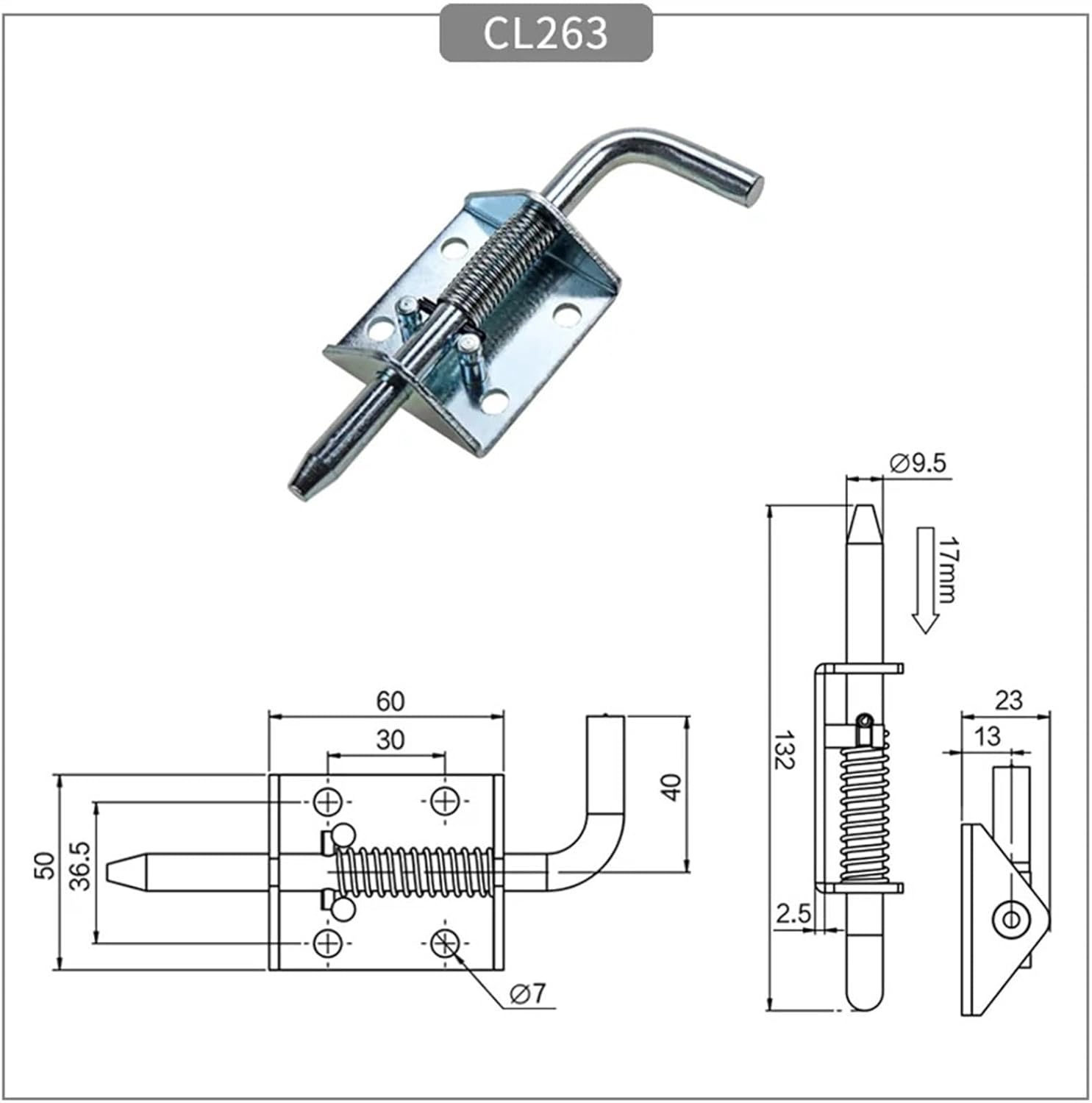 Iron Hinge Chain with Spring L-Shaped Telescopic Bolt Hinge Industrial Machinery Equipment Box Cabinet Door Hinge 1Pcs