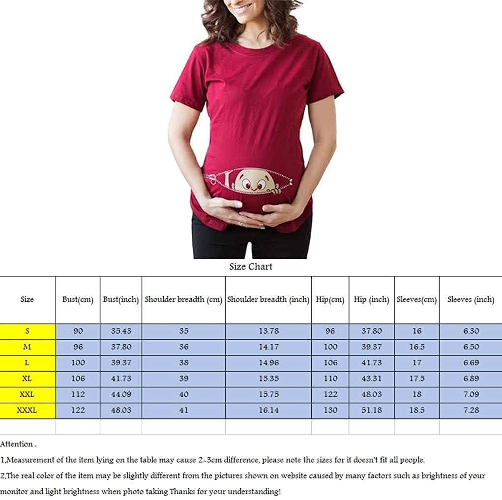 T-shirt Maternité Coton Casual Avec Imprimé Bébé - Pour Femme Enceinte - Coupe Confortable Et Style Décontracté