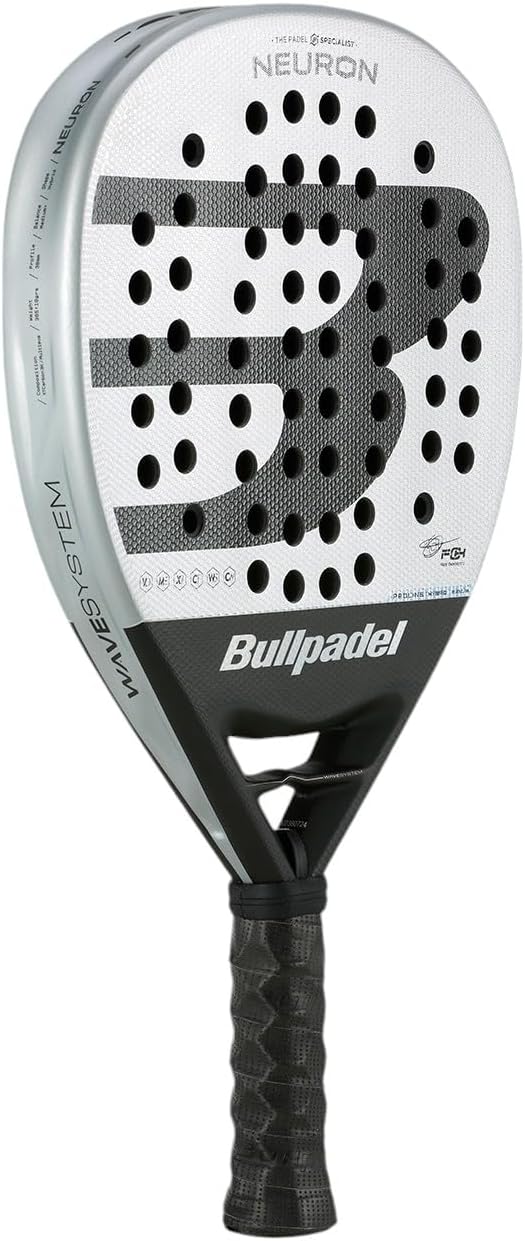 BULLPADEL Padel Racket Neuron Fede Chingotto | Professional Hybrid Shape Pala Padel | XtendCarbon 3K & MultiEva Core | Neuron Heart Stability & Wave Side Profile | Vibradrive & Hesacore Grip
