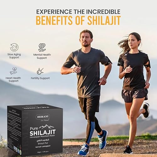 Miniatura 3 de Hemani Resina Shilajit pura del Himalaya (asfalto) 1.76 oz  Hierba adaptogénica de calidad premium para vitalidad, energía y bienestar, apoya la