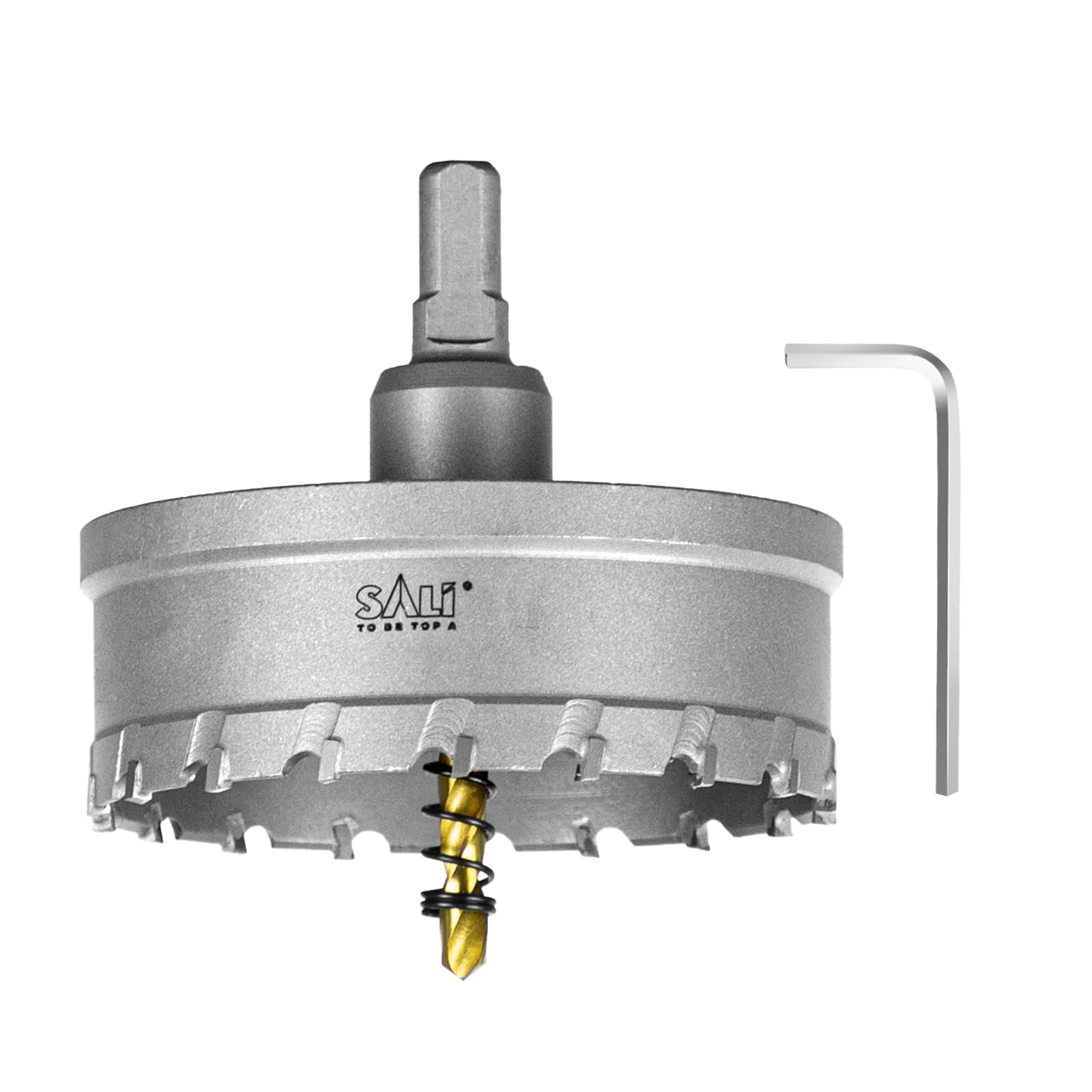 SALITCT Carbide Hole Saw for Hard Metal,90mm,3-1/2" Tungsten Carbide Tipped Hole Cutter Set with Titanium-Plated Pilot Drill bit for Metal, Stainless Steel, Iron, Wood, Aluminium, Plastics