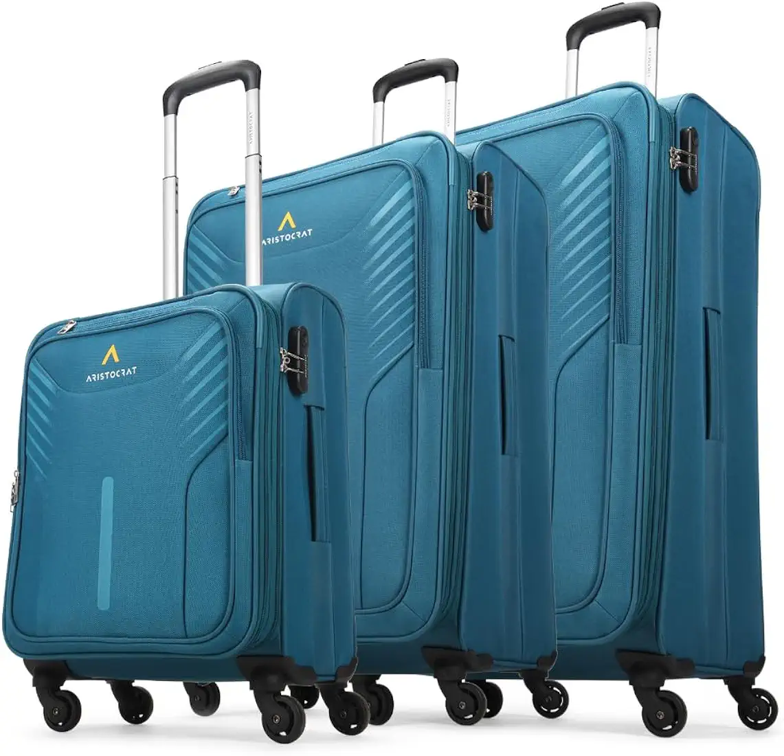 Skyway Set of 3 Cabin, Medium & Large Size Soft Luggage (59 cm, 69 cm & 79 cm) Spacious