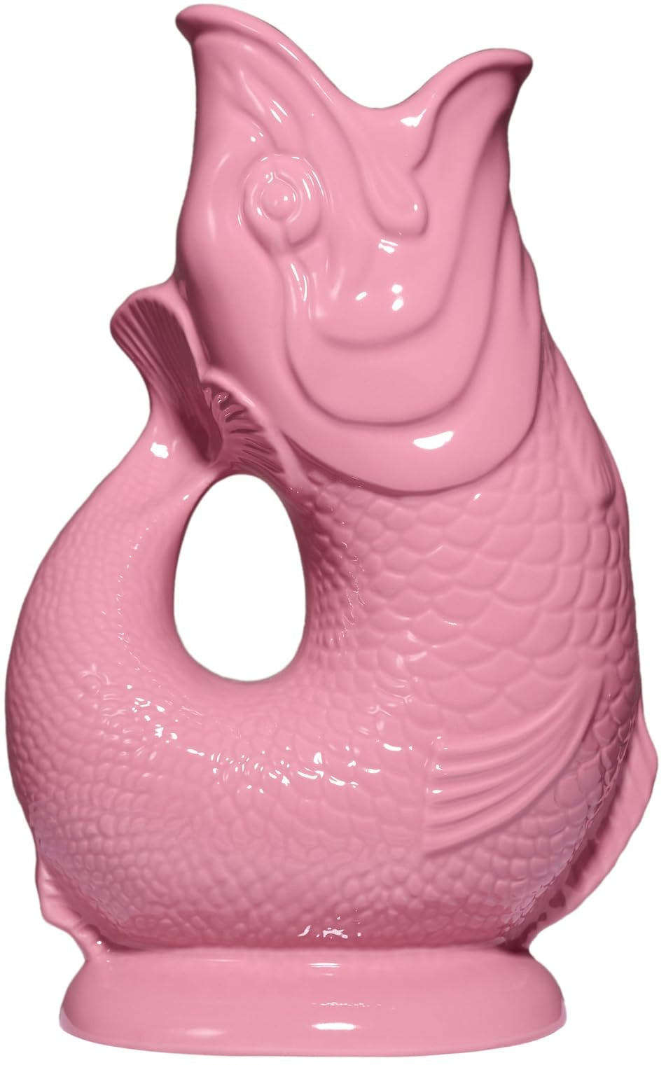 The Original Gluggle Jug – Pink – XL Fish Shaped Water Pitcher 1.2L – Handmade Ceramic Jug That Gurgles – Iconic British Design Since 1870s – Vase, Decanter – Dishwasher Safe – Made in England