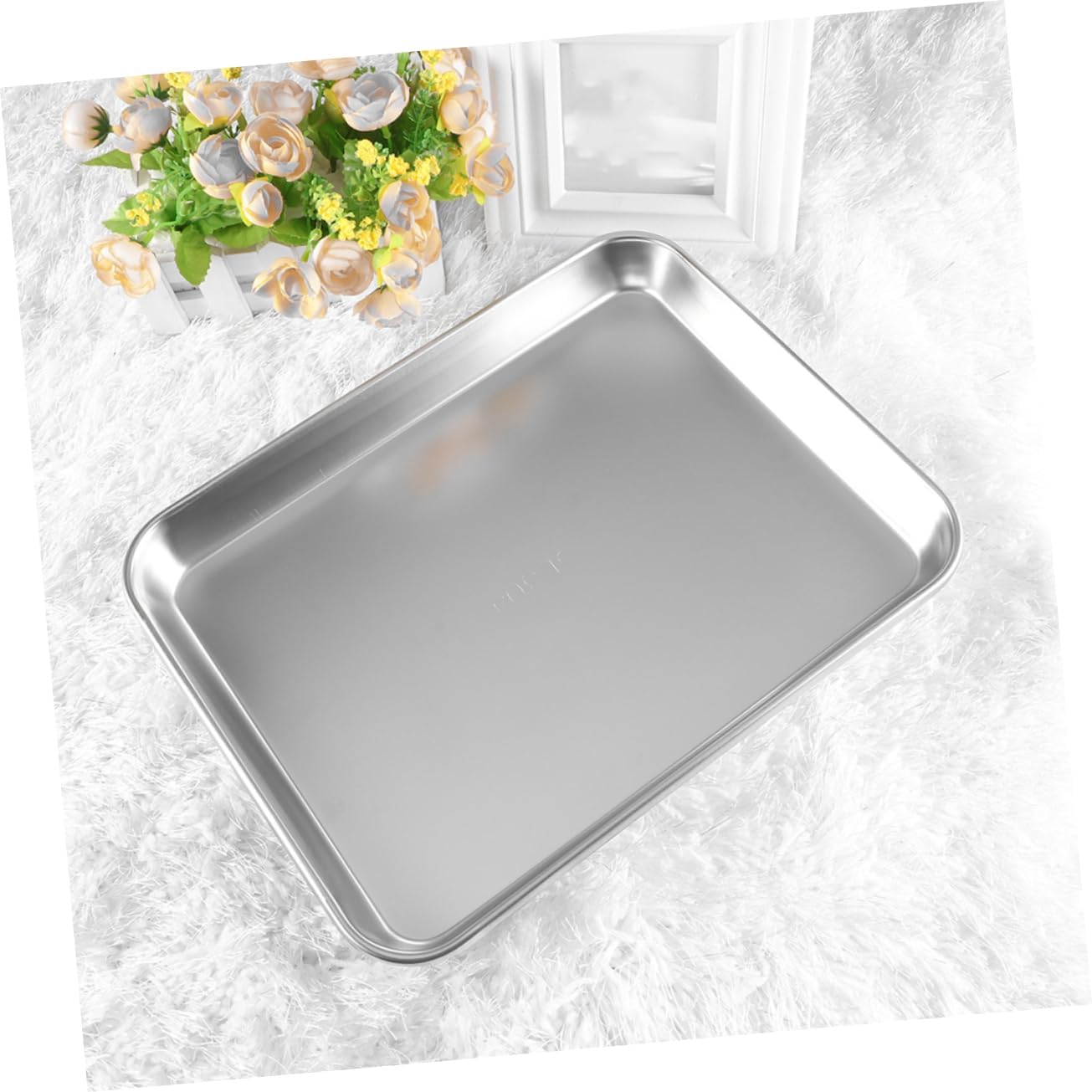 2pcs Flat Stainless Steel Tray for Instruments Material and Easy to Use for Dissection and Storage of