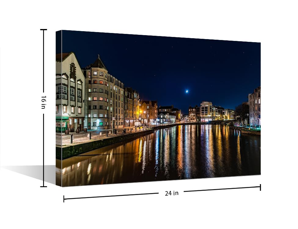 City Skylines in the United Kingdom Wall Decor, 1 Panel Leith Near Edinburgh Print for Bedroom and Living Room - Image 2