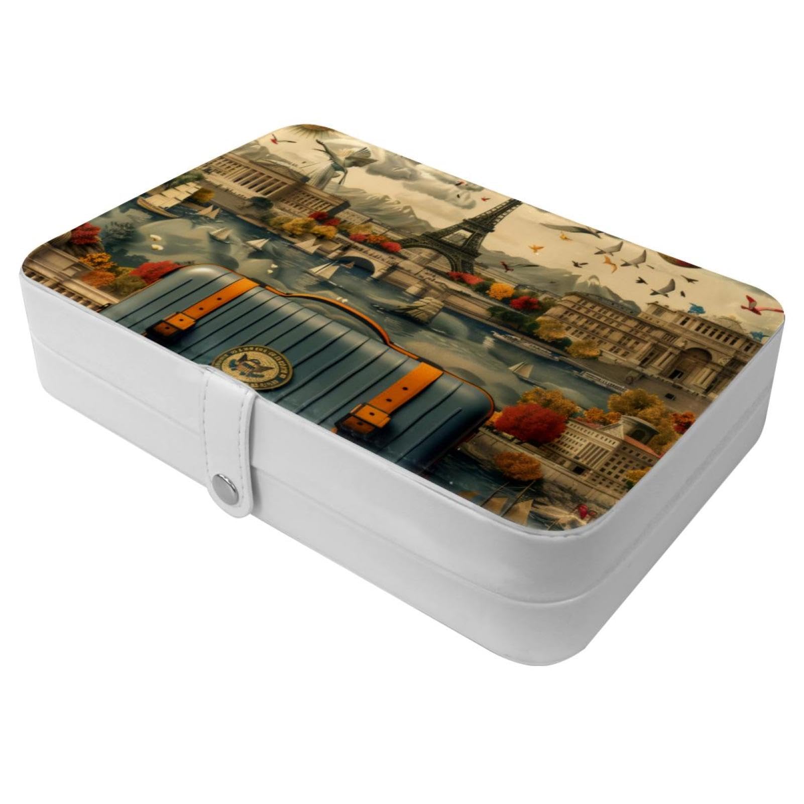 Étui de voyage portable bijoux sécurisé par une boucle en métal robuste