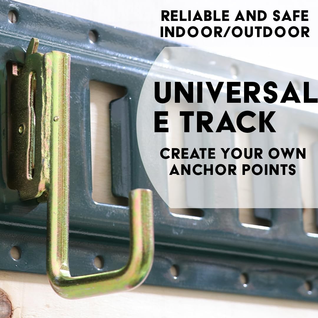Boxer Tool Square Hook for E Track Systems 10 Pack, Square Hook Tie Down Accessories for Trucks, Trailers, Vans. E Track Fitting Accessory
