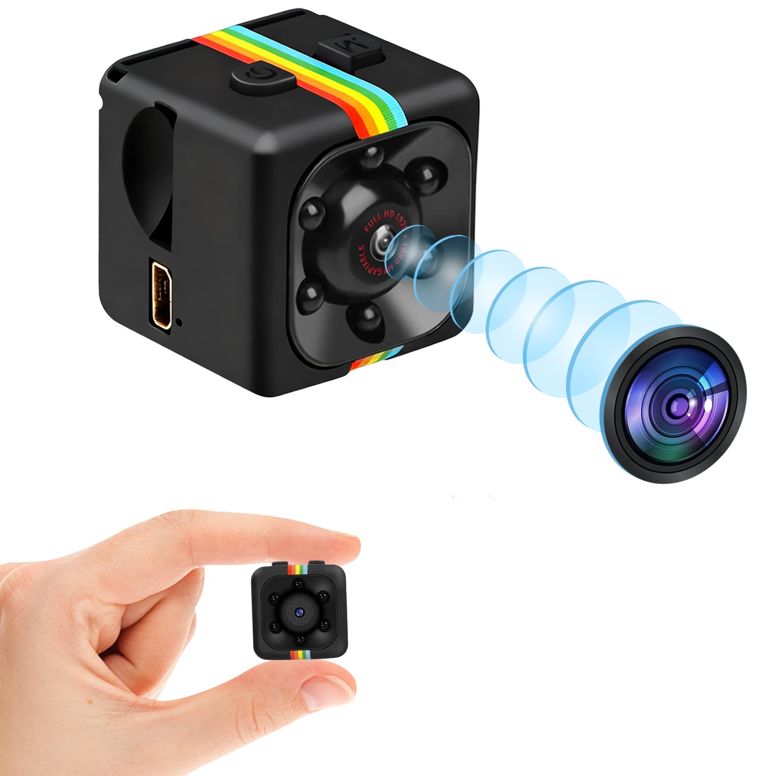 Pudet Luo Telecamera Spia Mini, Più Piccola 2,2 cm 1080P & 720P HD Mini Telecamera Spia Nascosta, Visione Notturna Alta Qualità Microcamera Spia con Rilevamento Movimento, Registrazione a Ciclo - 1