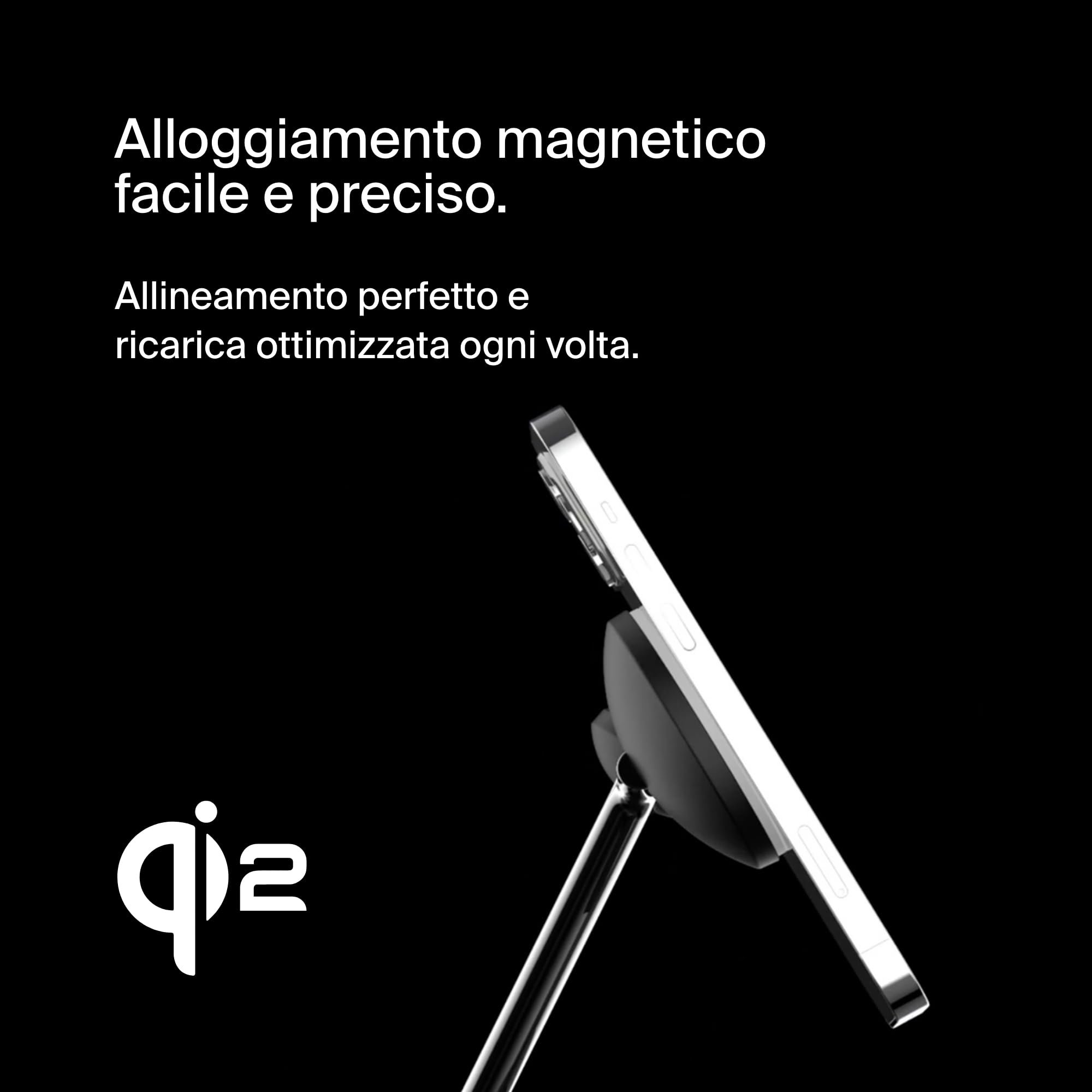 Belkin BoostCharge Pro Caricatore da scrivania 3 in 1 con ricarica wireless 15 W Qi2 per iPhone 15, 14, 13, 12, Apple Watch e AirPods, stazione di ricarica magnetica compatibile con MagSafe, nero