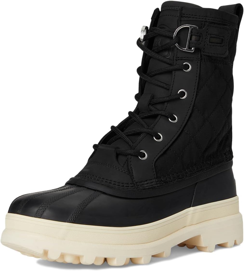 SOREL Women's Caribou Royal Waterproof Boot - Black, Chalk - 10