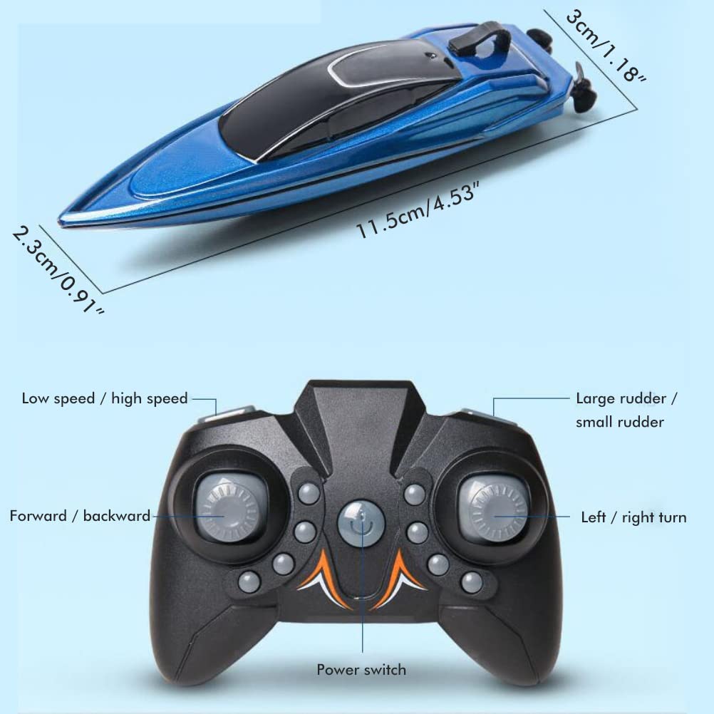 DEERC Bateau Télécommandé RC Vitesse 20mph Avec 2 Batteries - Bateau De Course Auto-Redressant Pour Piscine Et Lac, Idéal Enfants & Adultes