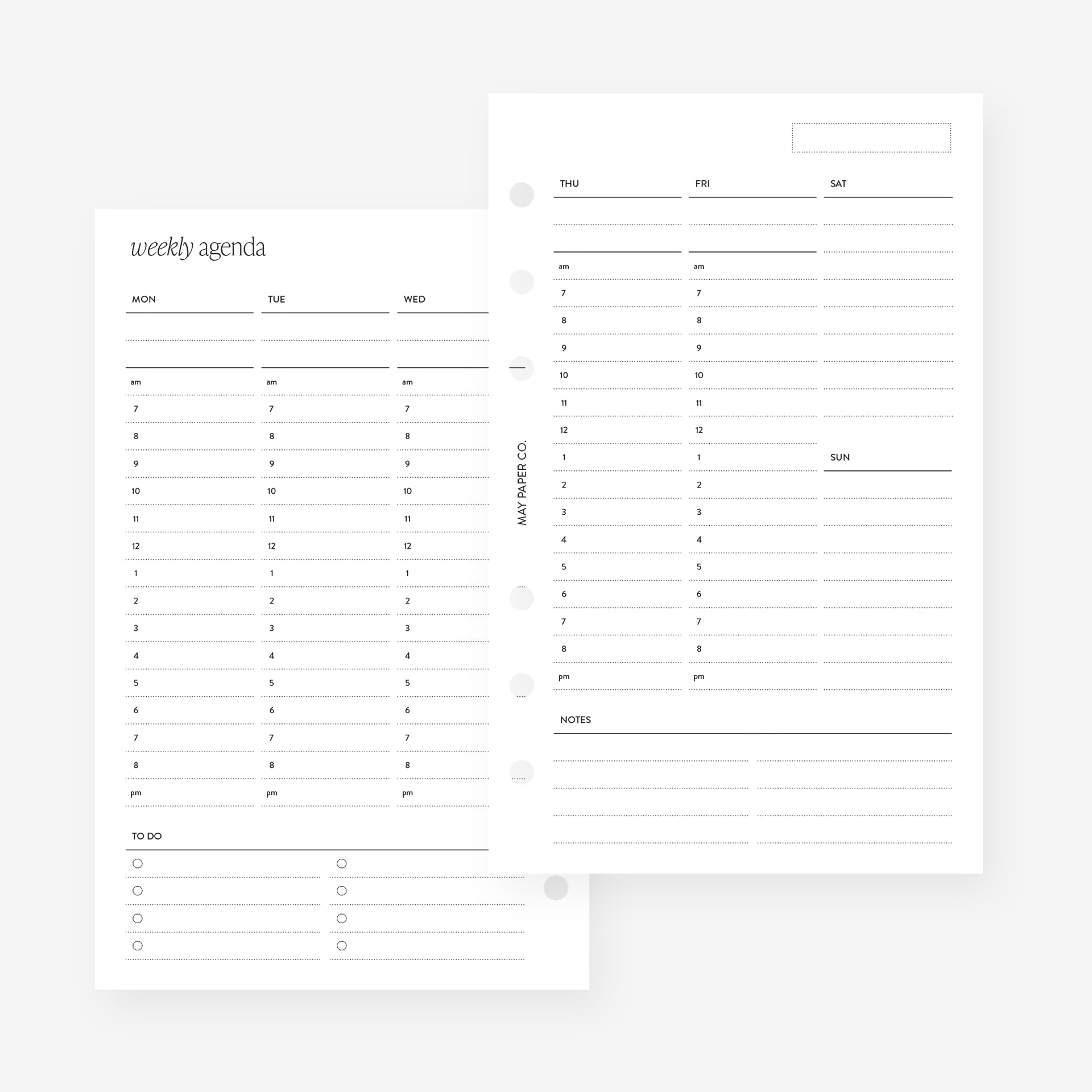 Franklin Covey Agenda semainier compact non daté à la verticale avec horaire hebdomadaire sur deux pages pour Filofax Personal, recharge d'agenda LV MM 6 trous 12 x 17 cm