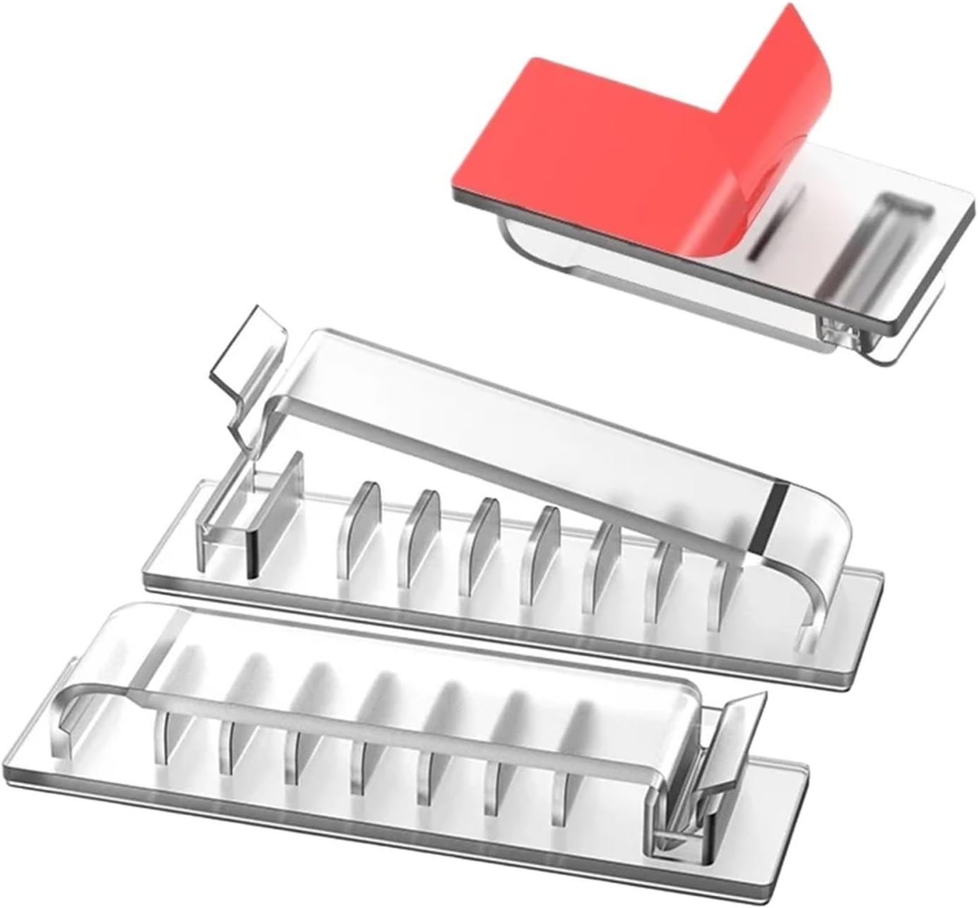 Wire Holders For Cords 8pcs Self-Adhesive Cable Organizer Clips Wire Holder For Office Ethernet Under Desk Cord Management For Cords Organize Wires Appliance Management(Transparent)