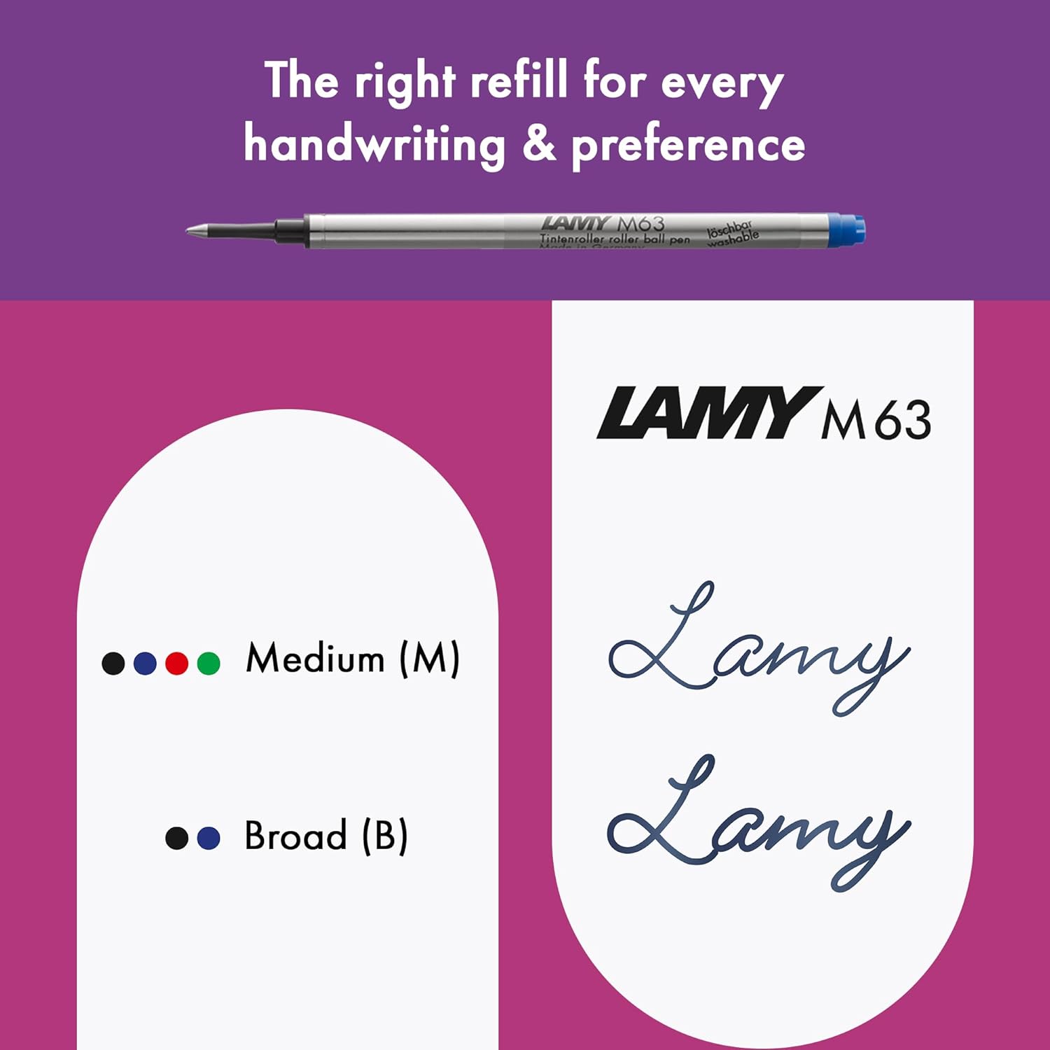 Lamy safari pink cliff - Rollerball Pen with ergonomic grip & line width M - for pleasant long writing - made of robust ASA plastic - including rollerball refill M 63 in black