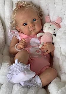 Pinky Reborn Baby Dolls Lovely 18 inch 46 cm Real Looking Reborn Baby Doll Cloth Baby Doll Realistic Newborn Doll Rooted Hair Doll Toy for Ages 3+