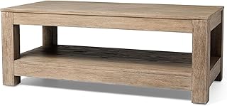 Maven Lane Paulo Coffee Table – 18 Inch Rectange Table with Storage – Grey Solid Wood – Ideal for Living Room and Lounge