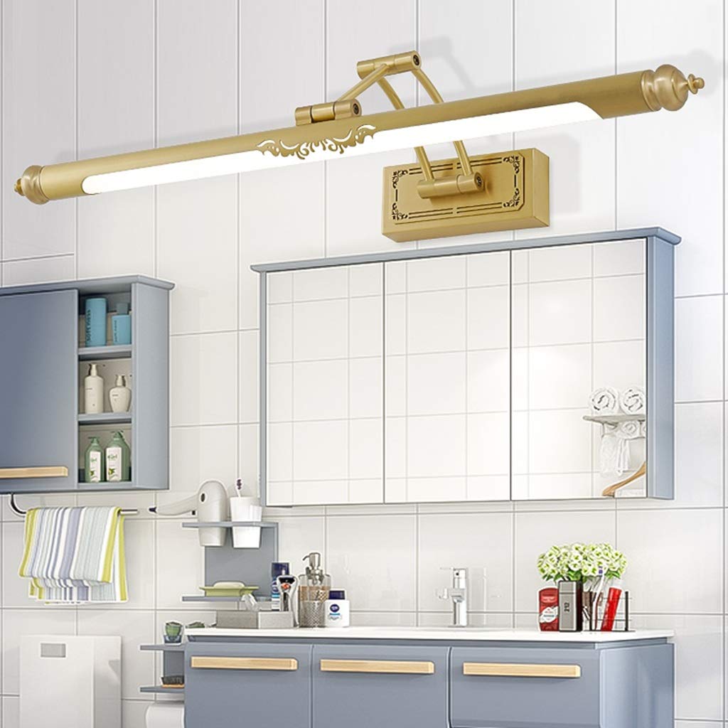 Lampy ścienne łazienkowe wszystkie miedziane reflektory łazienkowe LED lampa do makijażu szafka z lustrem lampa do makijażu lampa do makijażu lampa ścienna do łazienki (kolor: Noir, rozmiar: 64 cm)