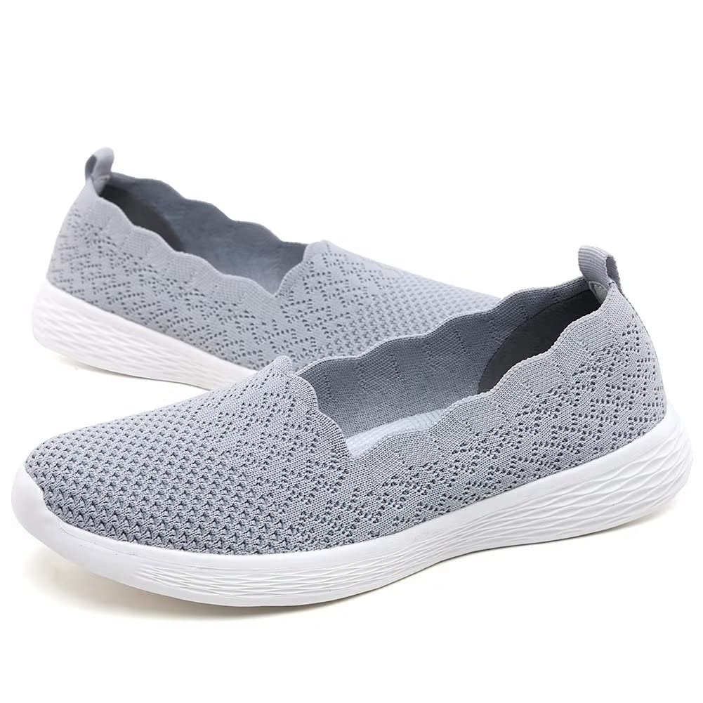 Puxowe Zapatillas Slip On Mujer Ligeras y Transpirables Zapatos Deportivos Cómodos Zapatos de Ocio Zapatos para Caminar al Aire Libre Fitness 39.5 EU Gris Claro Weit