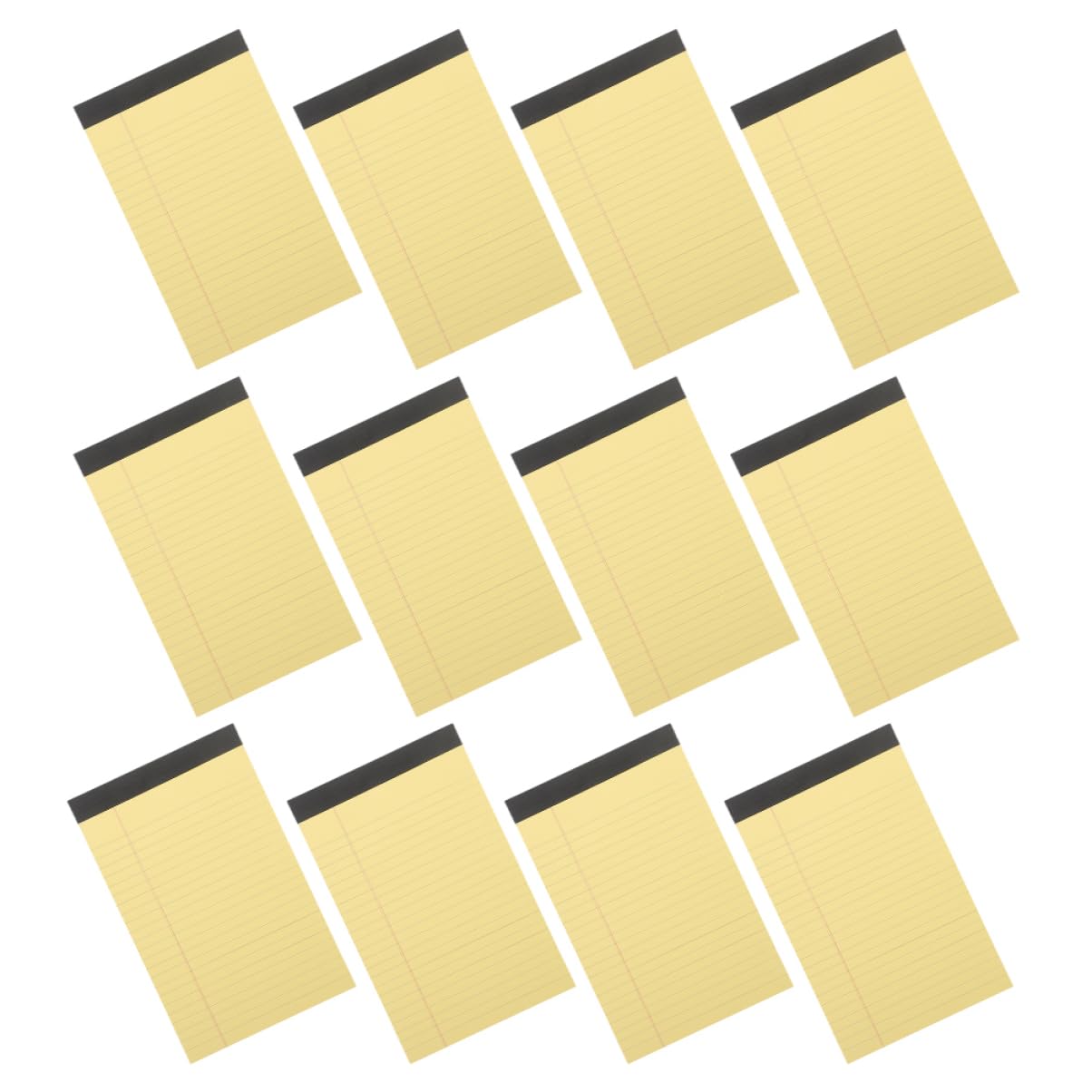Blocco Notes Legale Giallo 12 Pads, Carta 50 Fogli per Pad | Pagine Strappabili, Formato Tascabile, Scuola e Casa, per Studenti e Famiglie
