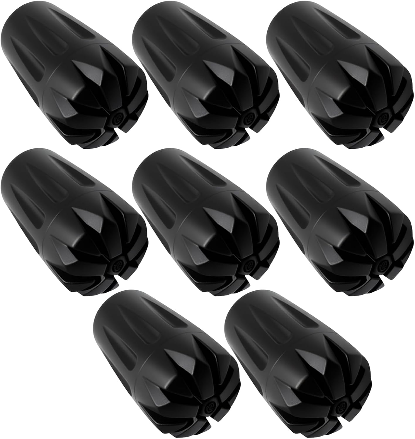 8-Pack Trekking Pole Tips, Rubber Walking Stick Tips with Anti-Slip Design, Universal 11mm Replacement Rubber Feet for Hiking Poles and Walking Sticks, Durable Shock Absorbing Caps