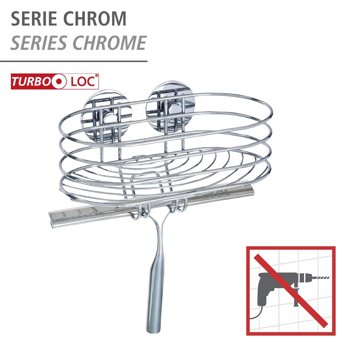 Gobelet à Dents Mural Turbo-Loc® WENKO - Fixation Sans Perçage, Acier Chromé Élégant Pour Salle De Bain