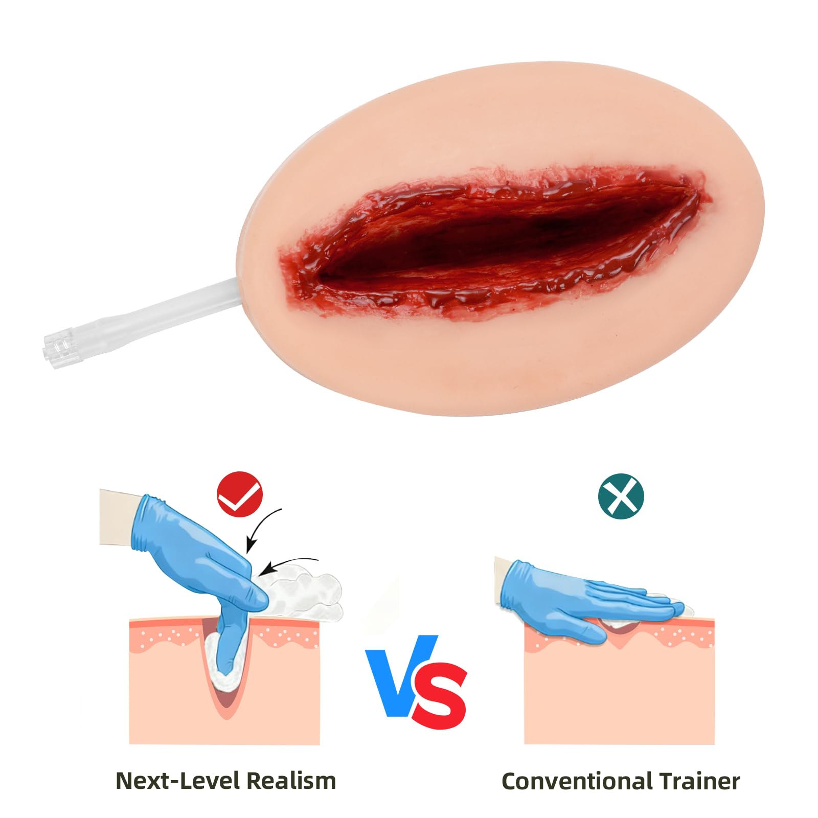 Kit d'entraînement pour l'emballage des Plaies de Lacération, Kit d'entraînement Stop the Bleed, Kit de Contrôle des Saignements pour les cours Médicaux – Boîte Tactique