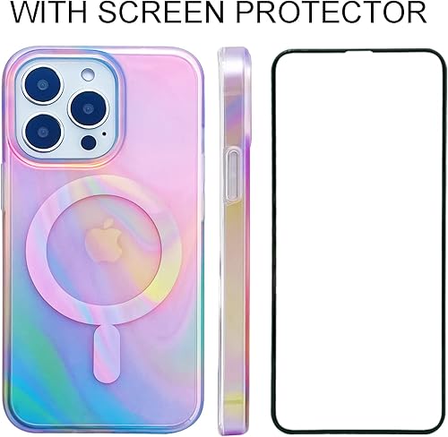 Miniatura 2 de Funda magnética para iPhone 13 Pro Max de 6.7 pulgadas, compatible con carga MagSafe de TPU suave, parachoques delgado, a prueba de golpes, bonita
