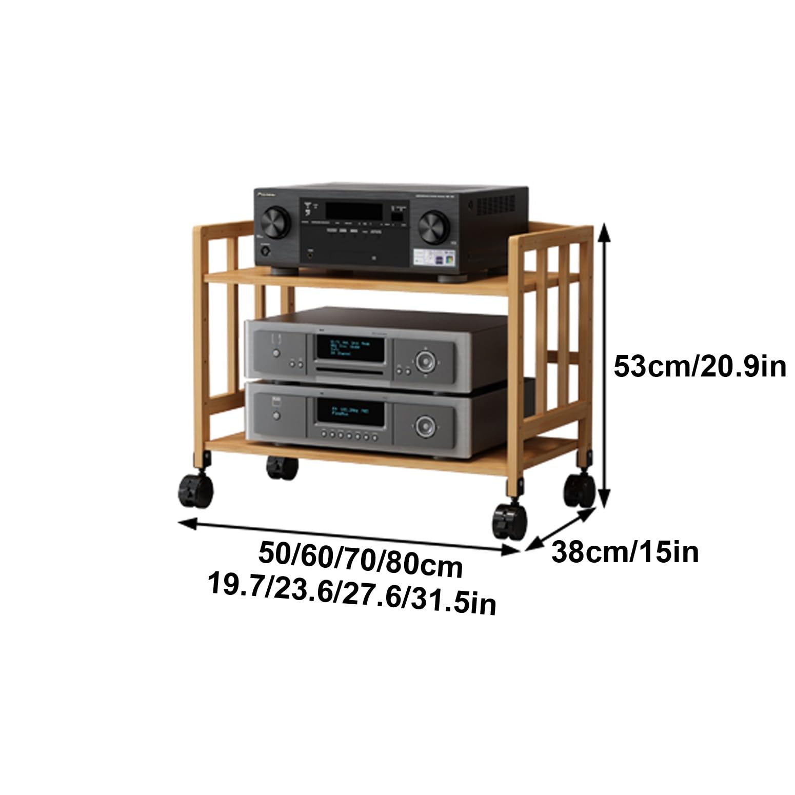 Scaffale per dischi in vinile a 5 livelli, montaggio a parete, per altoparlanti audio/video, per soggiorno e camera da letto, centro di intrattenimento in legno (50 x 38 x 53 cm)